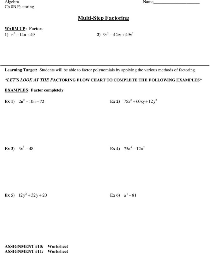 Factoring By Grouping Worksheet Algebra 2 Answers