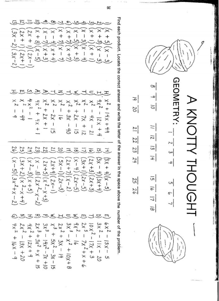 Factoring Binomials Worksheet  Lobo Black