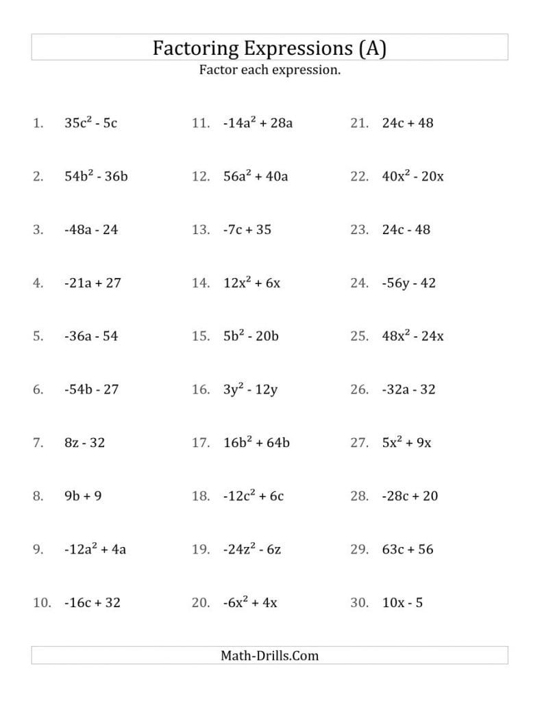 Factoring Difference Of Squares Worksheet Answers