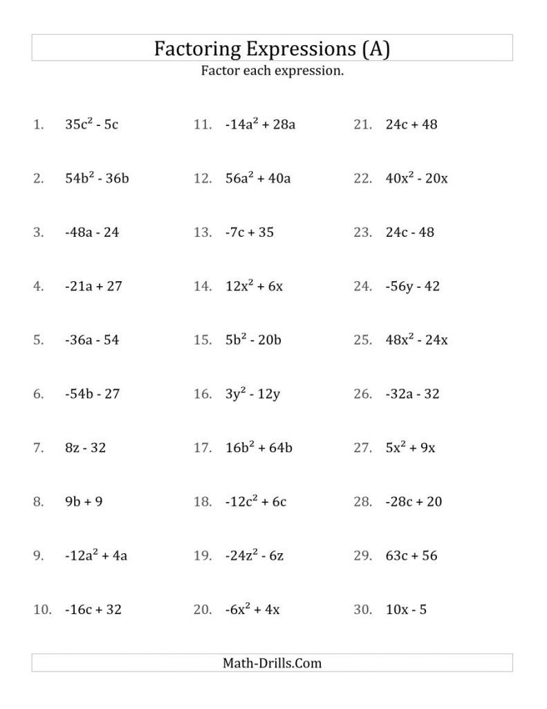 Factoring Difference Of Squares Worksheet Answers Db excel