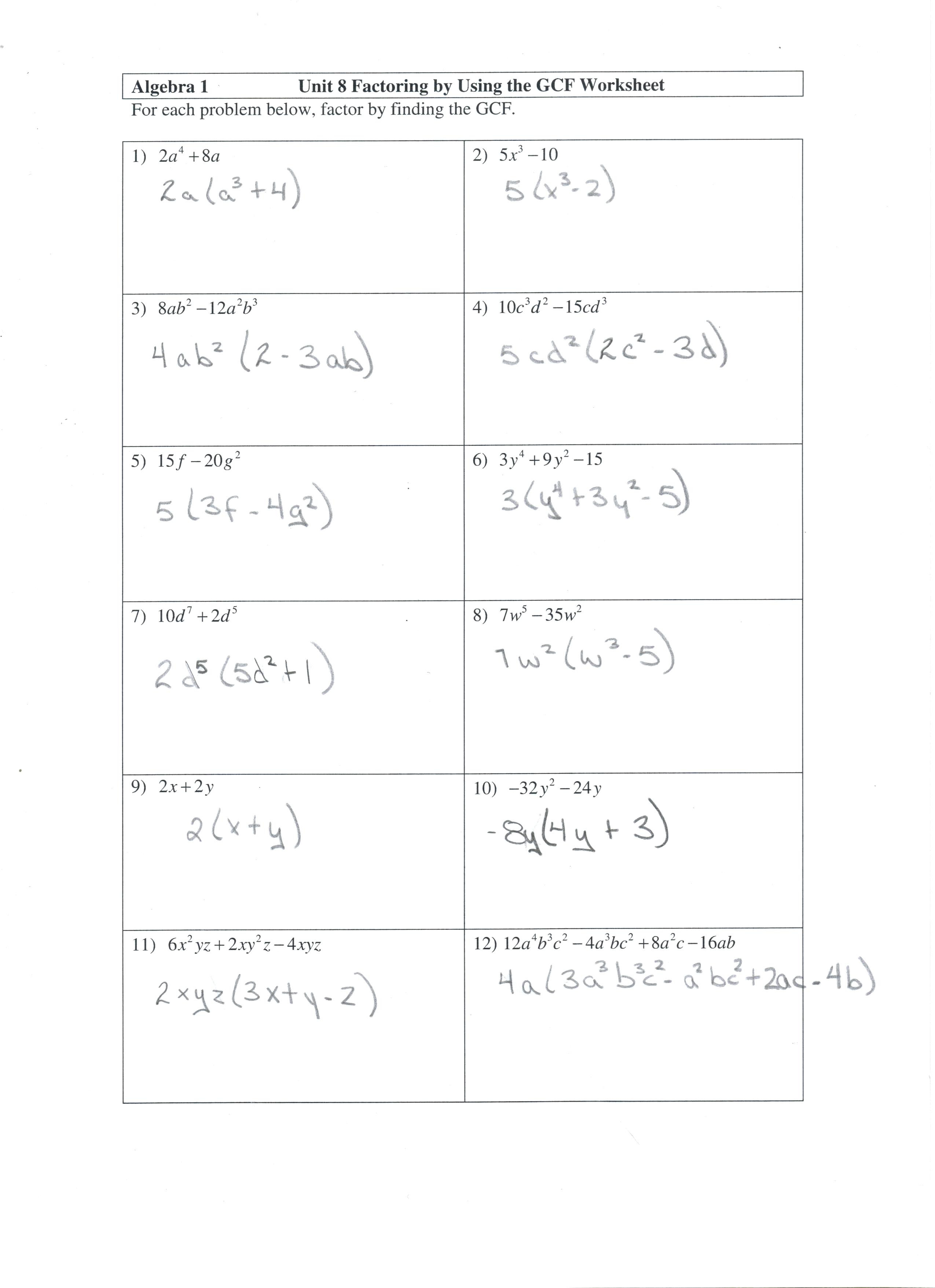 Factoring Polynomials Worksheet With Answers Algebra 2 Kuta Db excel