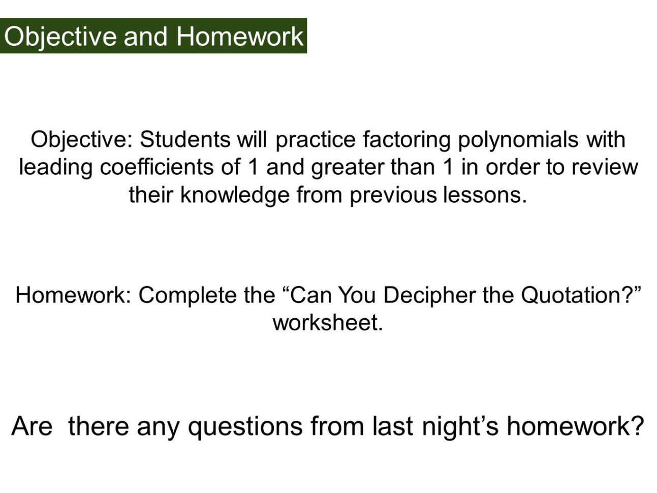 Factoring Review Horse Race  Ppt Download