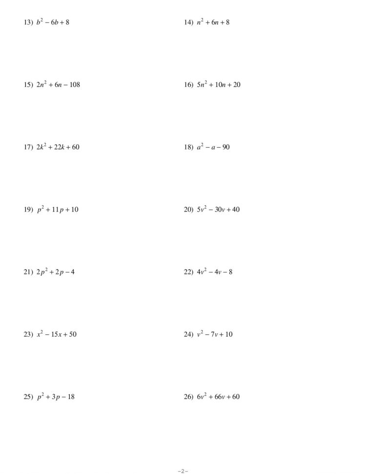 Factoring Trinomials A  1 Date Period  Kuta Softre Llc