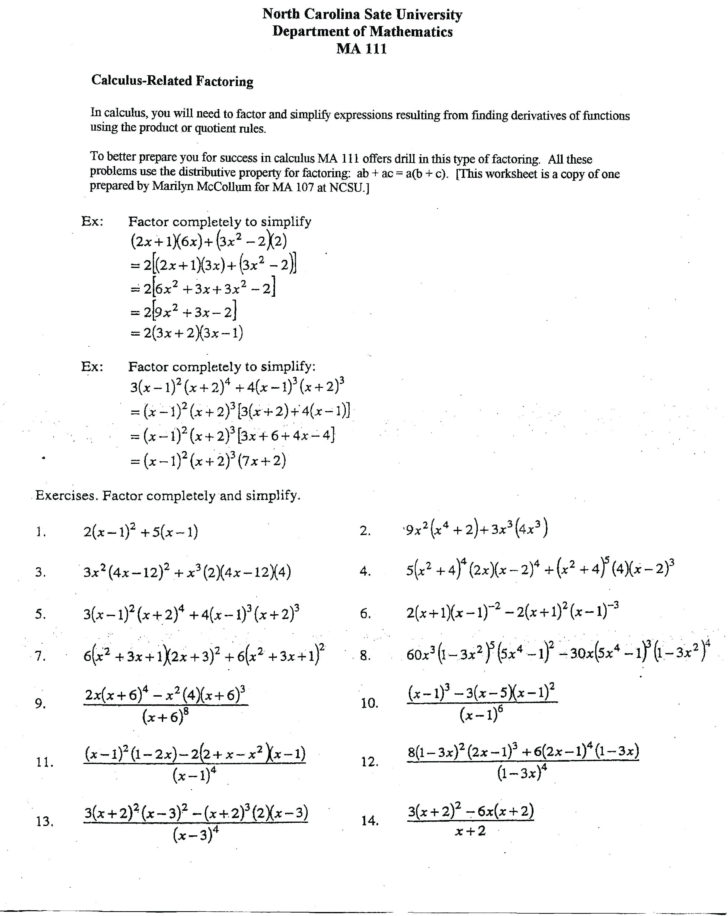 Factoring Quadratics Worksheet Answers