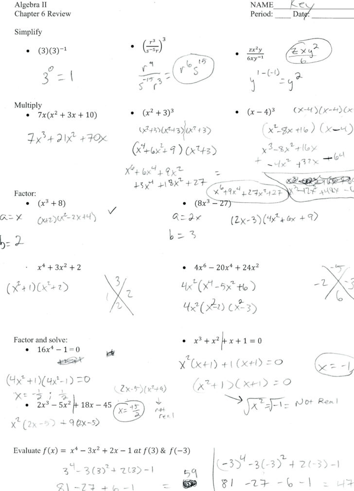 Algebra 2 Factoring Quadratics Worksheet
