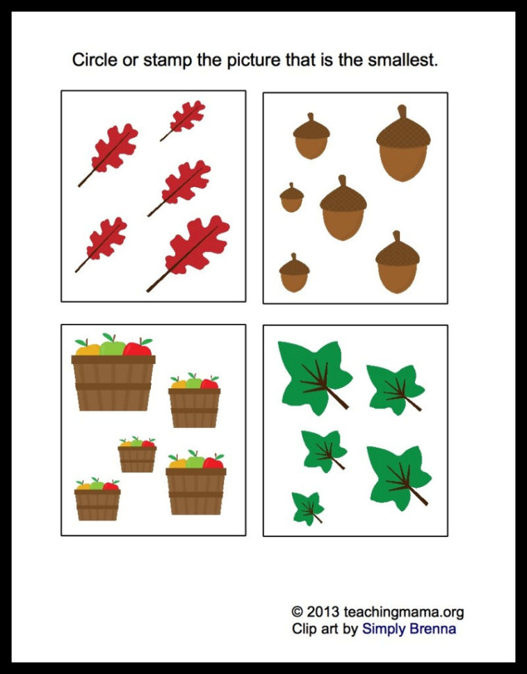 Fall Math Packet For Preschoolers