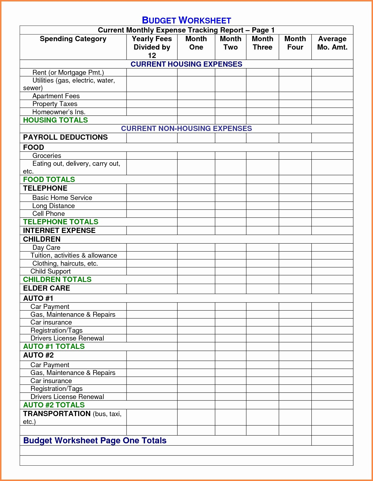 Family Budget  How To Create Monthly Worksheet