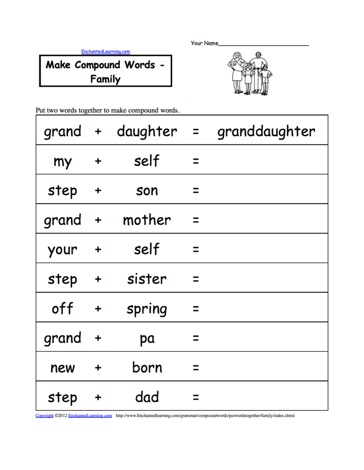 Family Theme Page Spelling Worksheets At Enchantedlearning