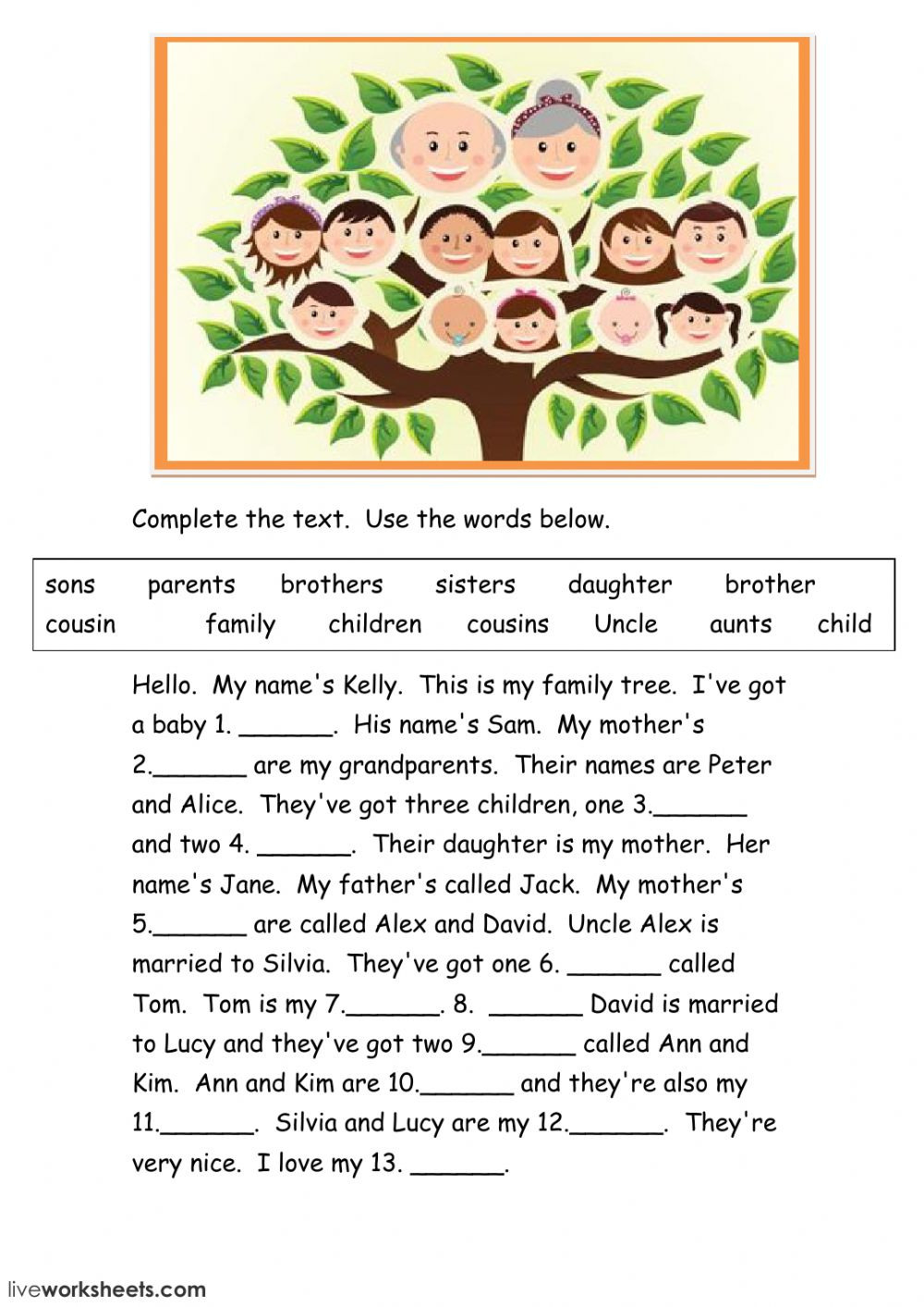 Spanish Family  Tree  Worksheet  Answers db excel com