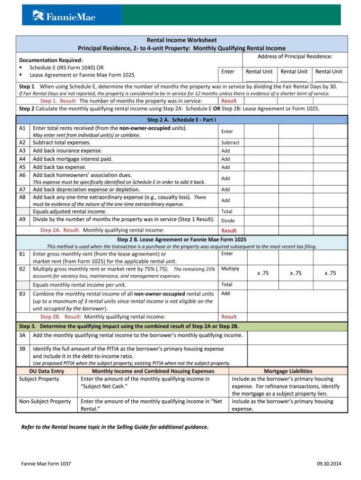 Fannie Mae 1037Com  Fill Online Printable