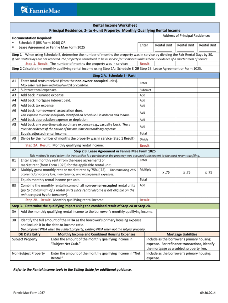 Fannie Mae 1037com Fill Online Printable — Db-excel.com