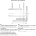 Federalism Assignment Crossword  Word