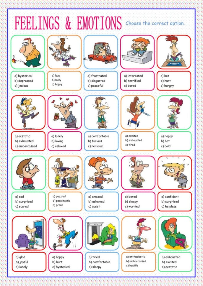 Feelings And Emotions Worksheets Pdf — db-excel.com