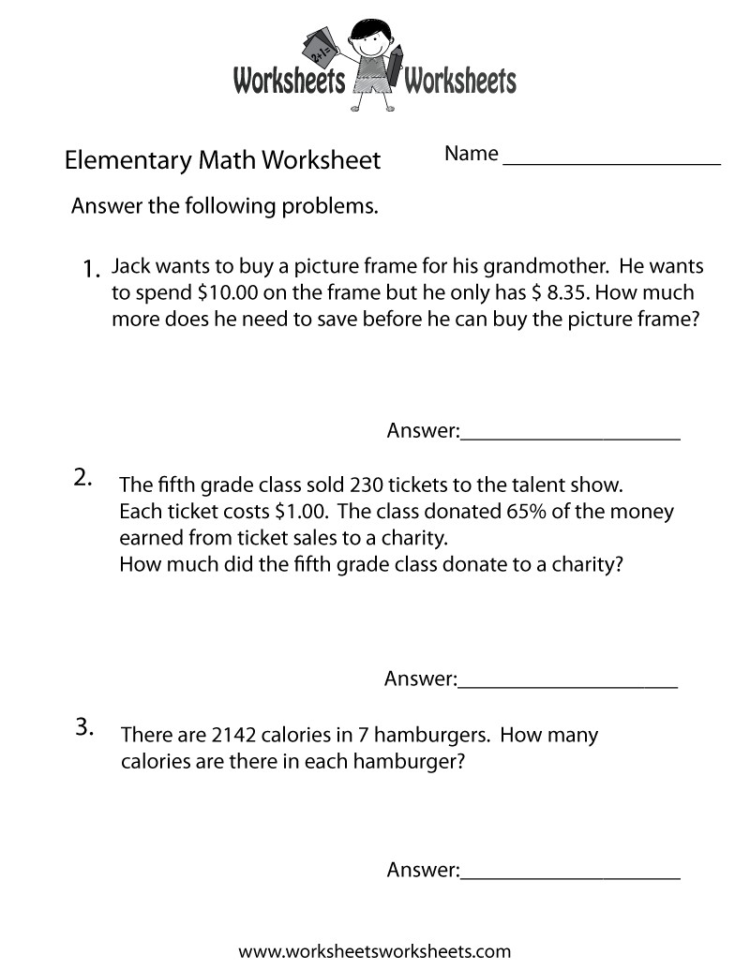 Fifth And Sixth Grade Math Worksheets With 6Th Word Problems