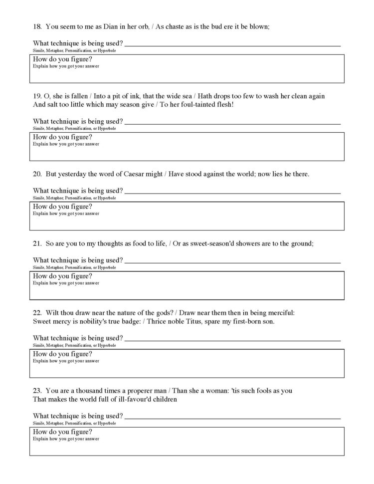 Figurative Language Of Shakespeare  Preview