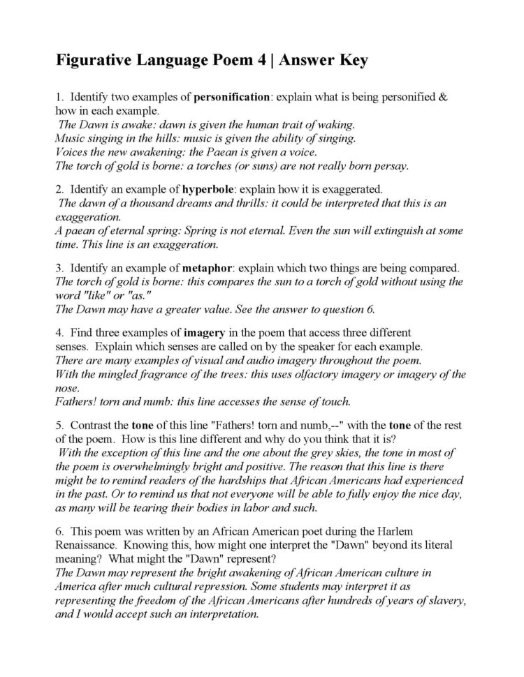 Figurative Language Poem 4 The Dawn's Akeningotto