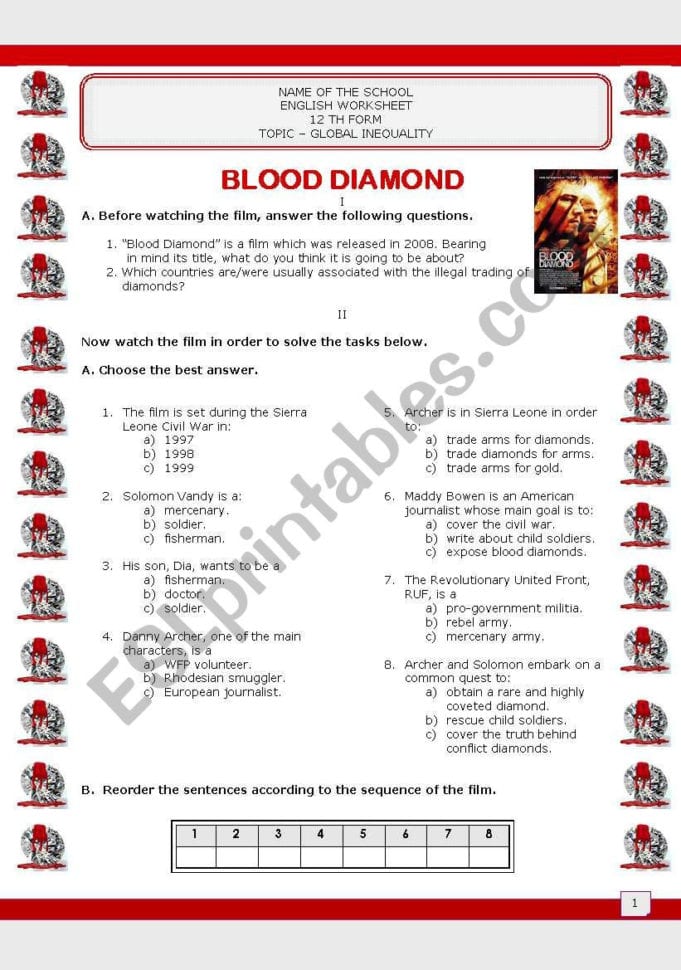 Film Blood Diamondglobal Inequalityhuman Rights  Esl Film Blood Diamondglobal Inequalityhuman Rights  Esl
