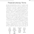 Financial Literacy Terms Word Search  Word