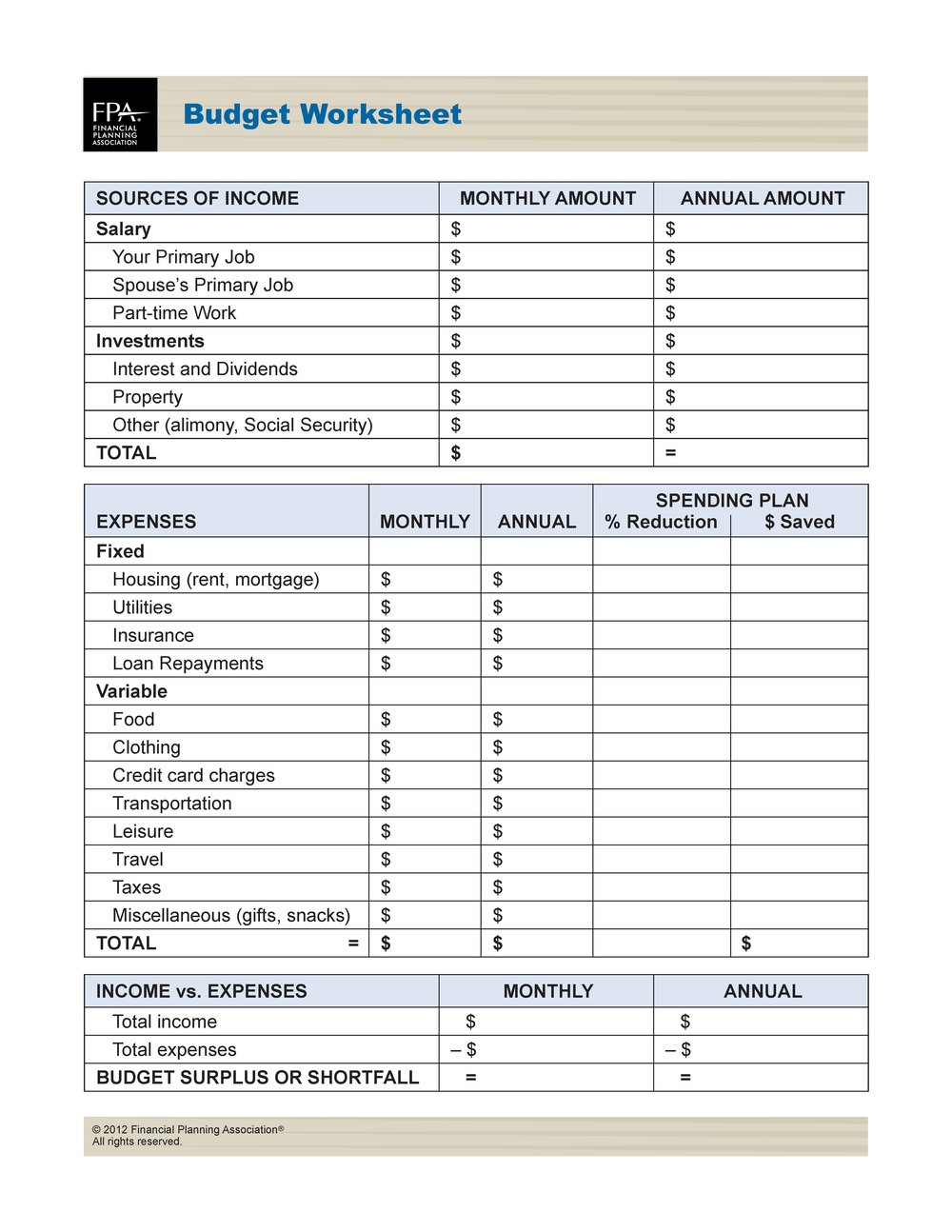 Financial Planning Worksheets Math Worksheets Grade 4 — db-excel.com