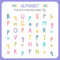 Find And Circle Every Letter P Worksheet For Kindergarten And