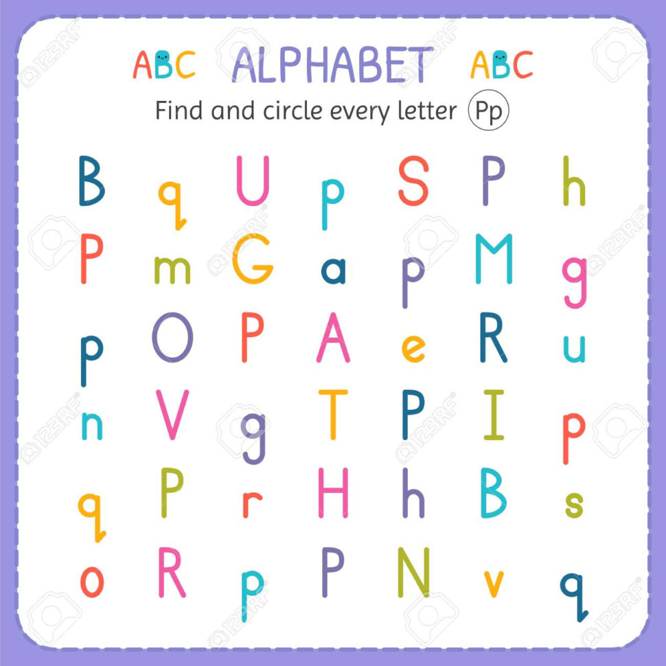 Find And Circle Every Letter P Worksheet For Kindergarten And