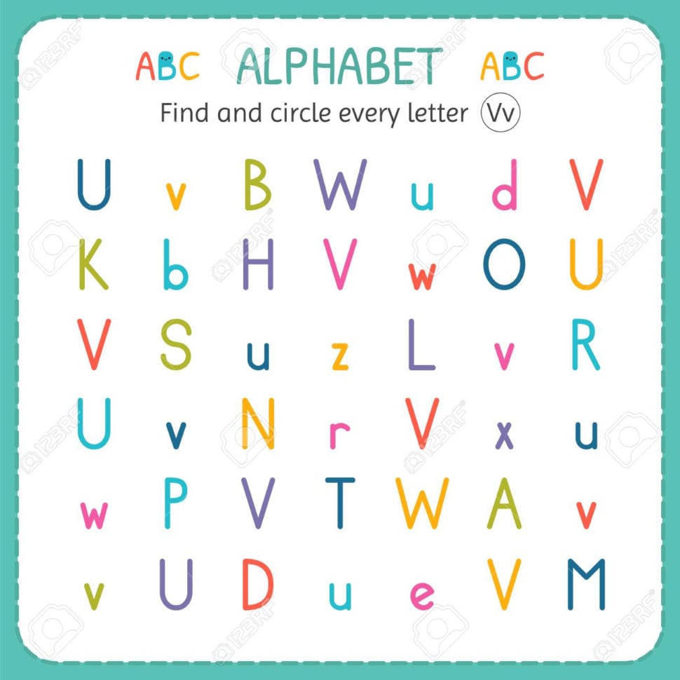 Find And Circle Every Letter V Worksheet For Kindergarten And