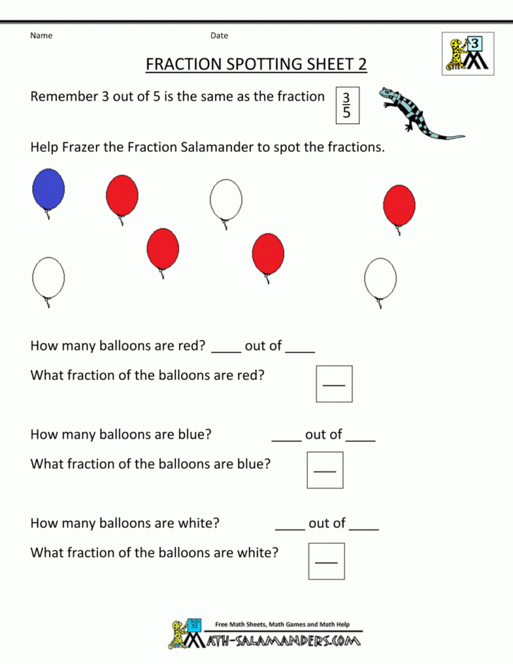 3Rd Grade Math Fractions Worksheets