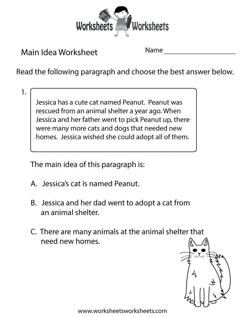 Finding The Main Idea Worksheet  Free Printable Educational
