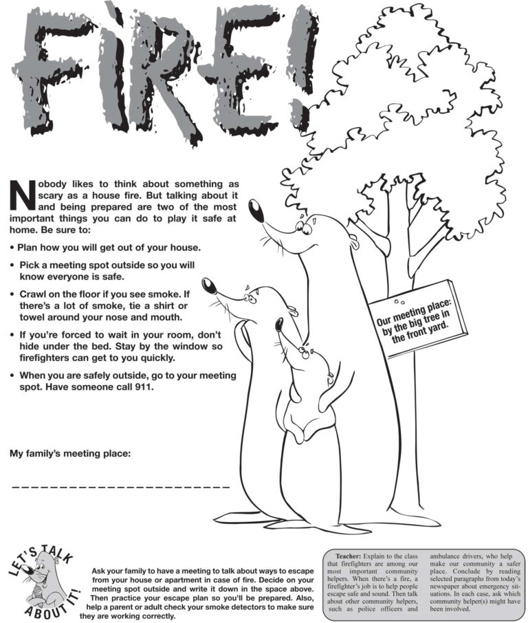 Fire safety worksheets pdf db excel