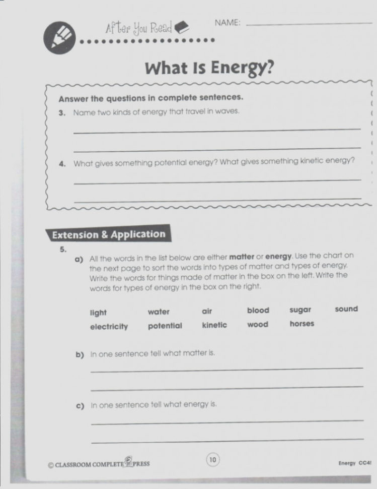 Five Moments To Remember From Forms Of Energy Worksheets For