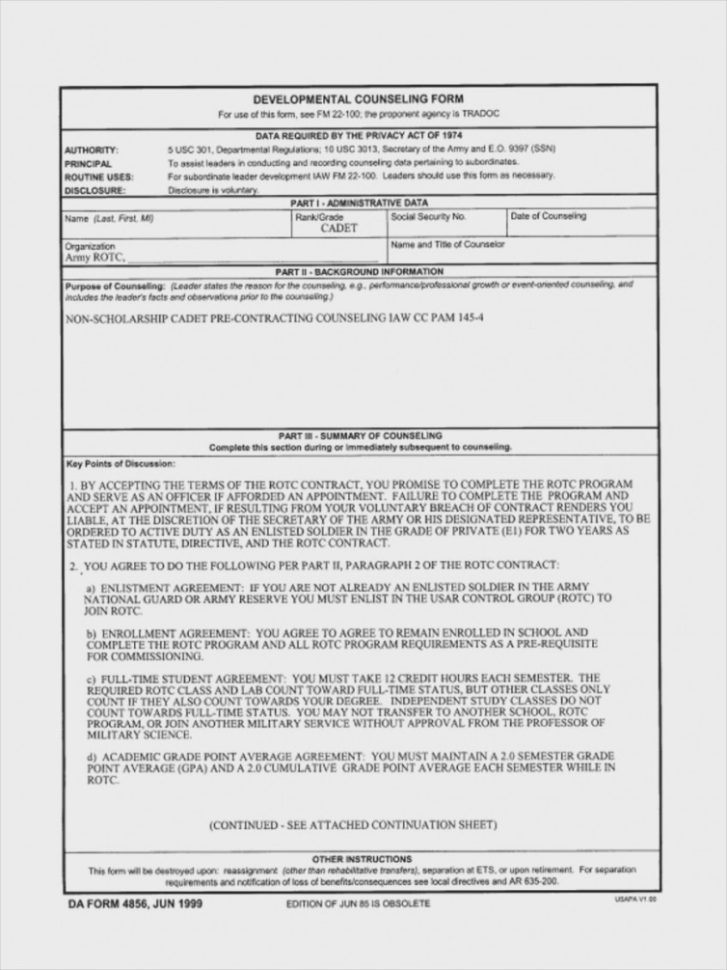 Five Ugly Truth About Us Army Counseling Form Information