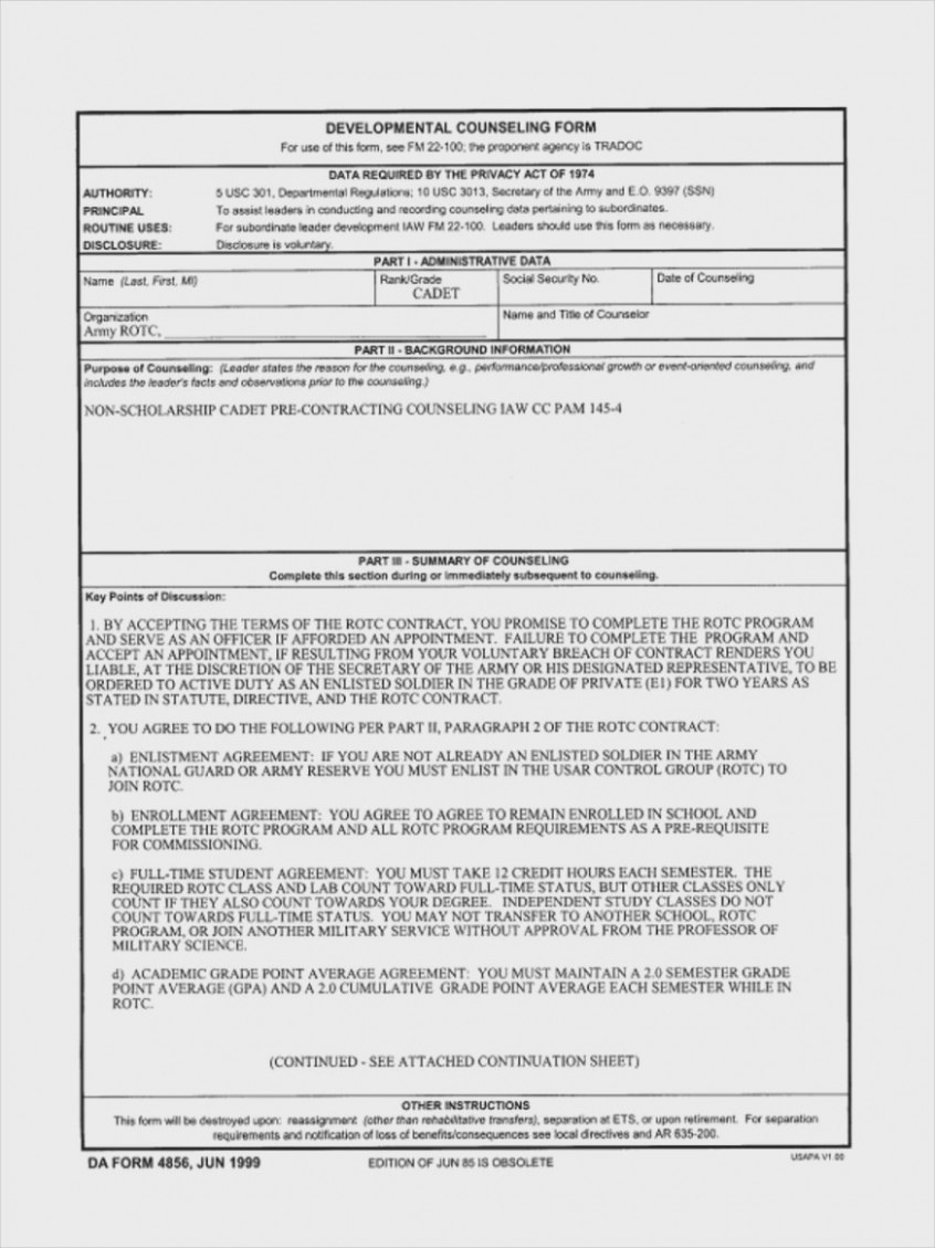 Five Ugly Truth About Us Army Counseling Form Information