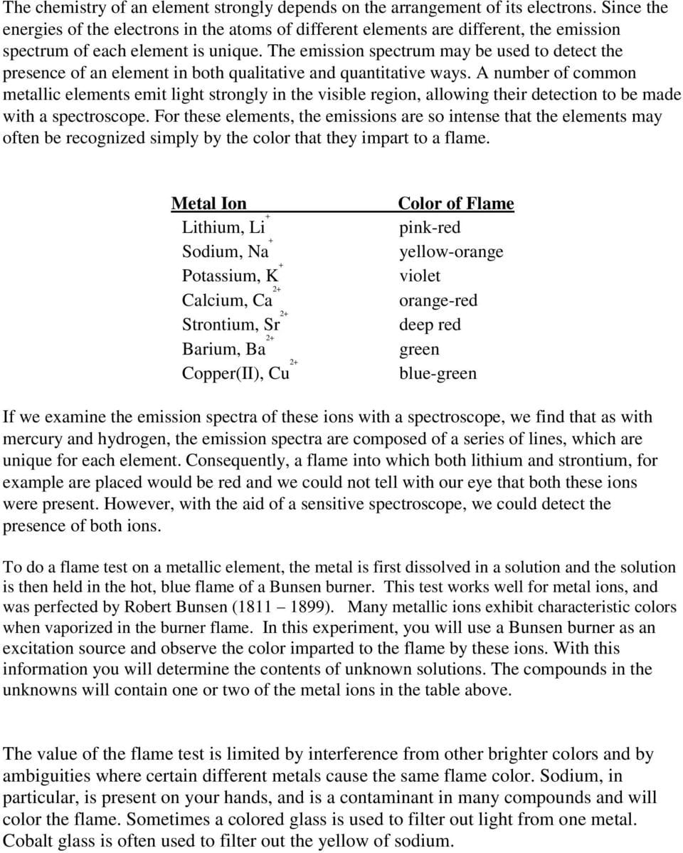 Flame Tests Electron Configuration Pdf Db excel