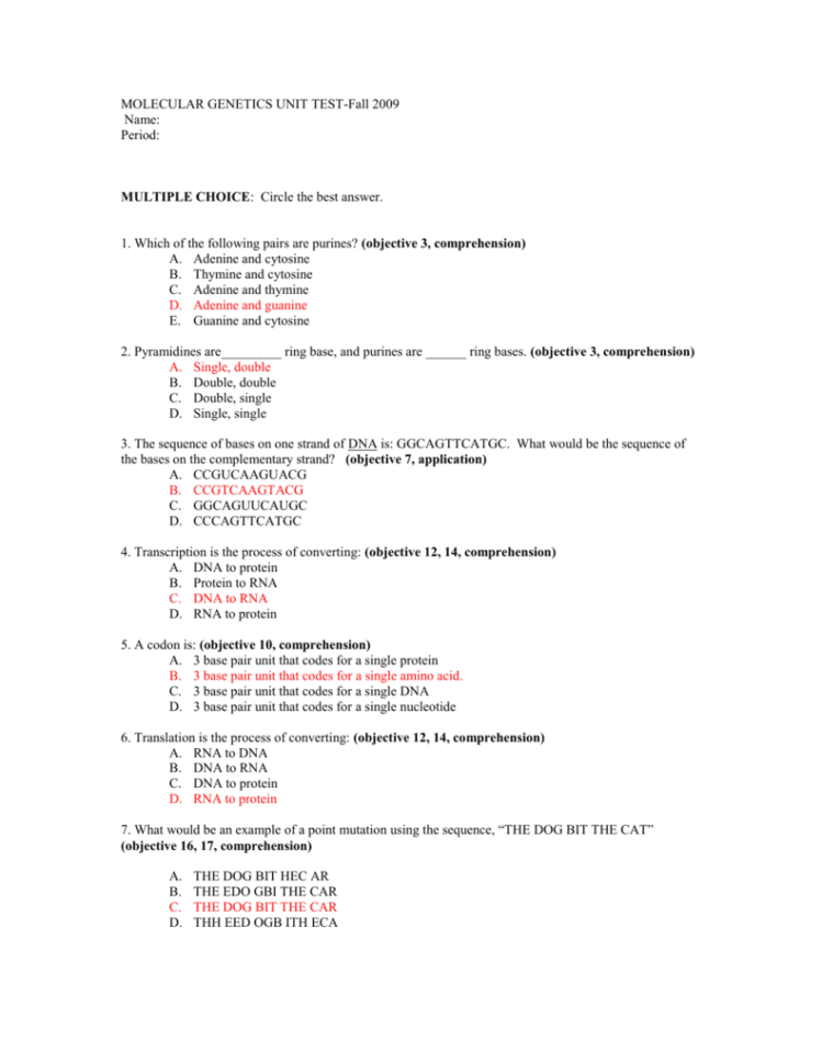 Flemingmolecular Genetics Answer Key