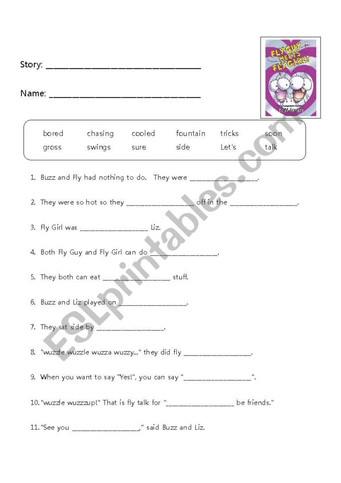 Fly Guy Meets Fly Girl Vocabulary Practice  Esl Worksheetkenzn516