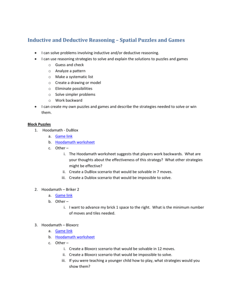 Fm202 Inductive And Deductive Puzzles And Games