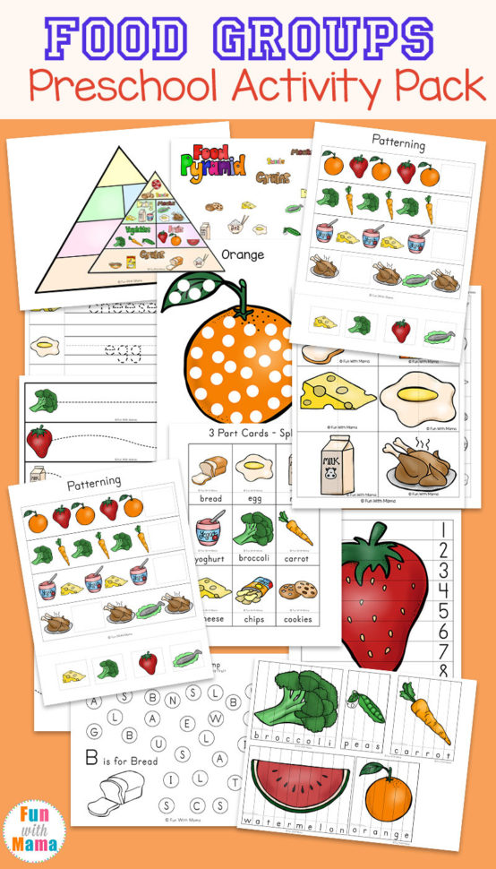 Food Groups Preschool Activity Pack  Fun With Mama