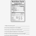 Food Labels Worksheet Activity Valid Food Label Questions