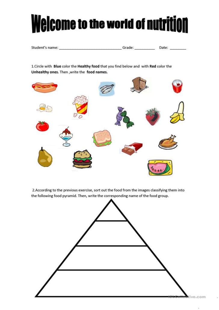 Healthy Food Worksheets