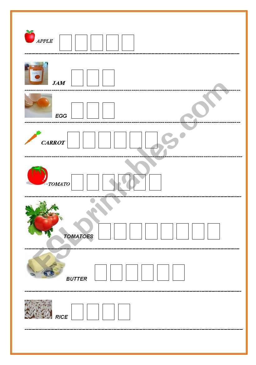 Food Writing Exercise For Dyslexic Learners Or Students