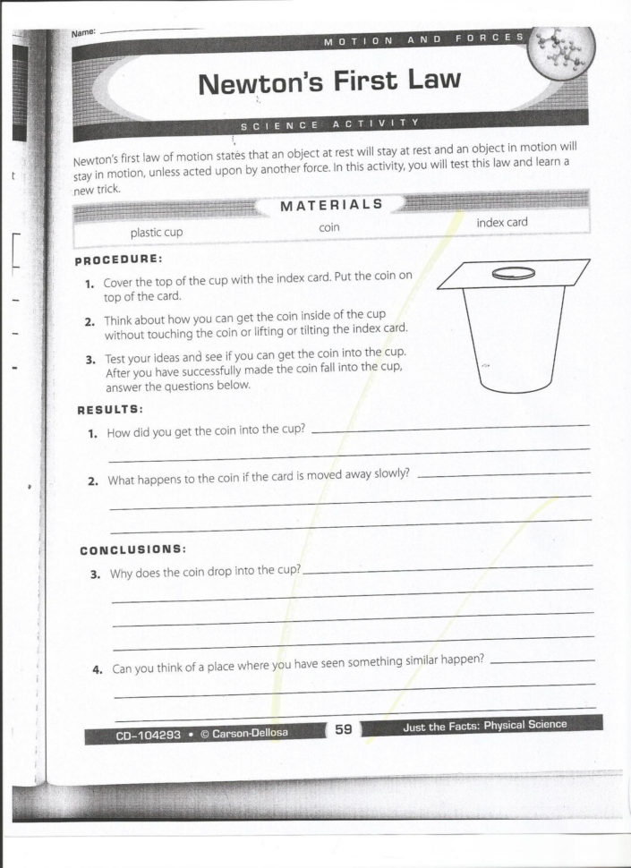 Force And Motion Worksheets 3Rd Grade
