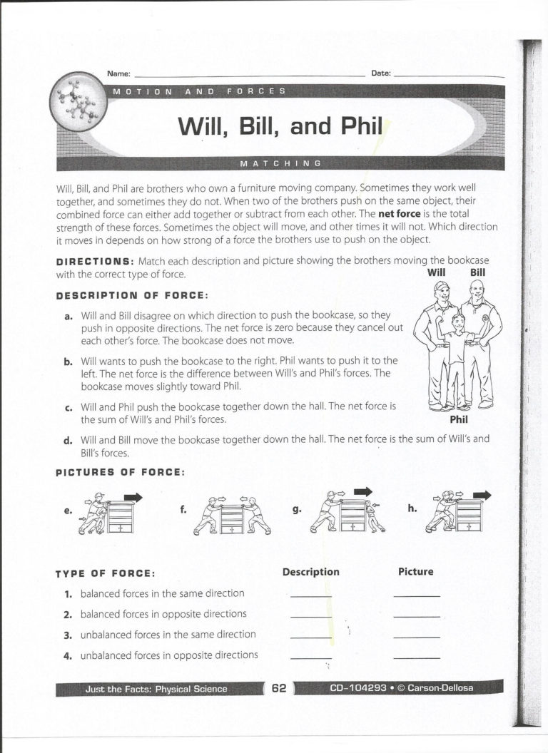 Force And Motion Worksheets Pdf — db-excel.com