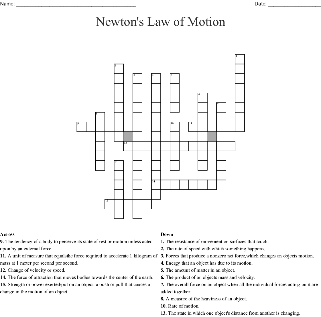 Force Motion Word Search Word Db excel