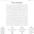 Force  Motion Word Search  Word