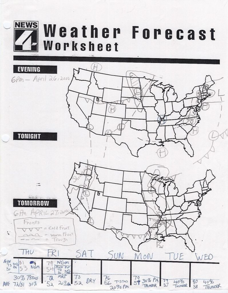 Forecasting Weather Map Worksheet 1 Answers  Yooob