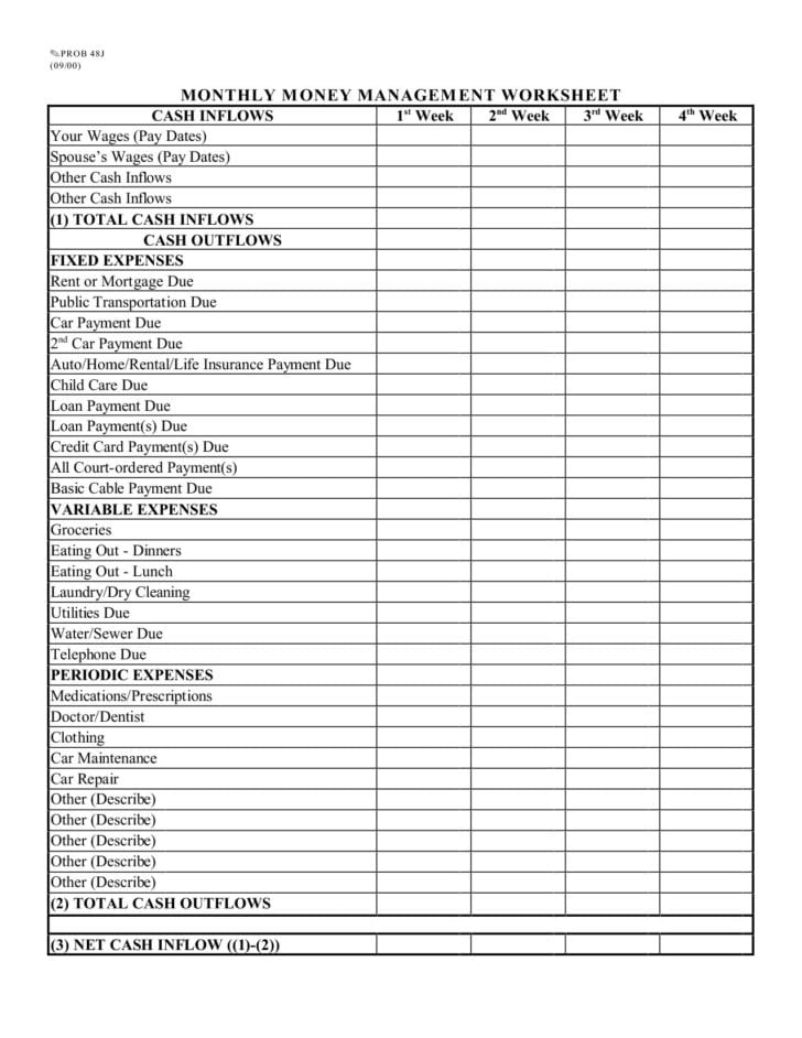 Money Management Worksheets For Students — db-excel.com