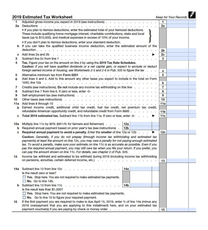 Form 1040Es A Simple Guide To Estimated Tax Forms