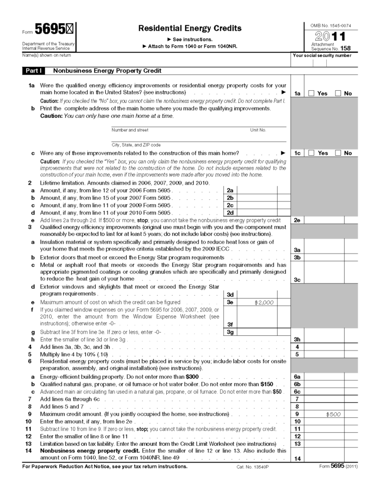 Form 5695 Residential Energy Credits