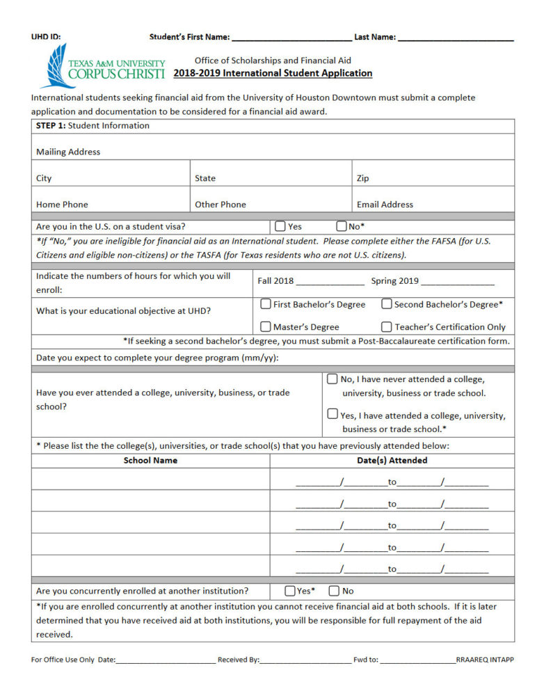 Forms  Publications Texas Am Universitycorpus Christi
