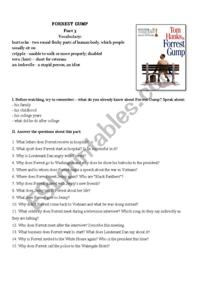 forest-gump-timeline-esl-worksheet-by-lindharia